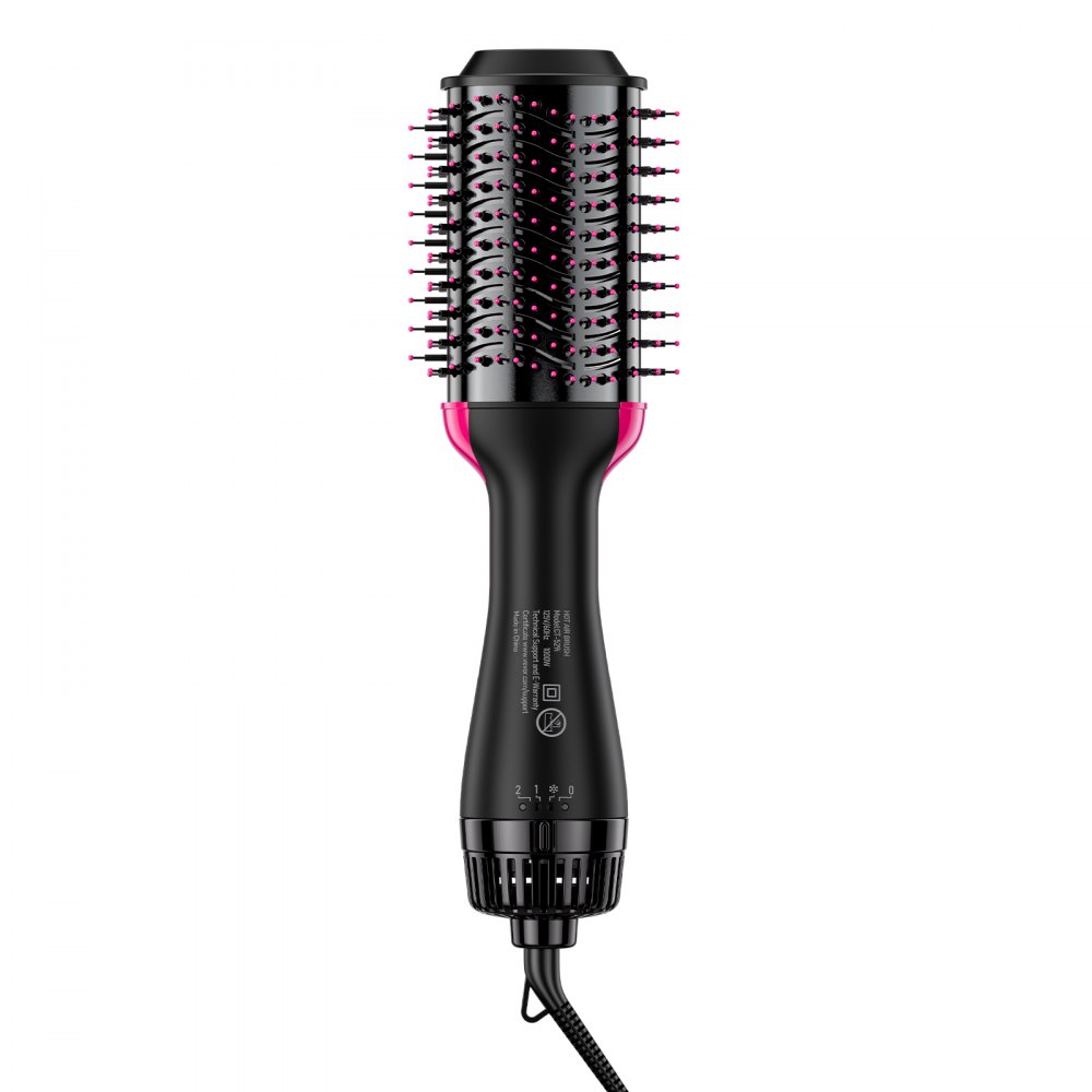 VEVOR Hair Blow Dryer Brush, 4 in 1 Ionic Hair Dryer and Styler Volumizer with 75mm Ceramic Coating Oval Barrel & 3 Heat Settings, Professional Hot Air Styling Brush for Straightening Drying Curling