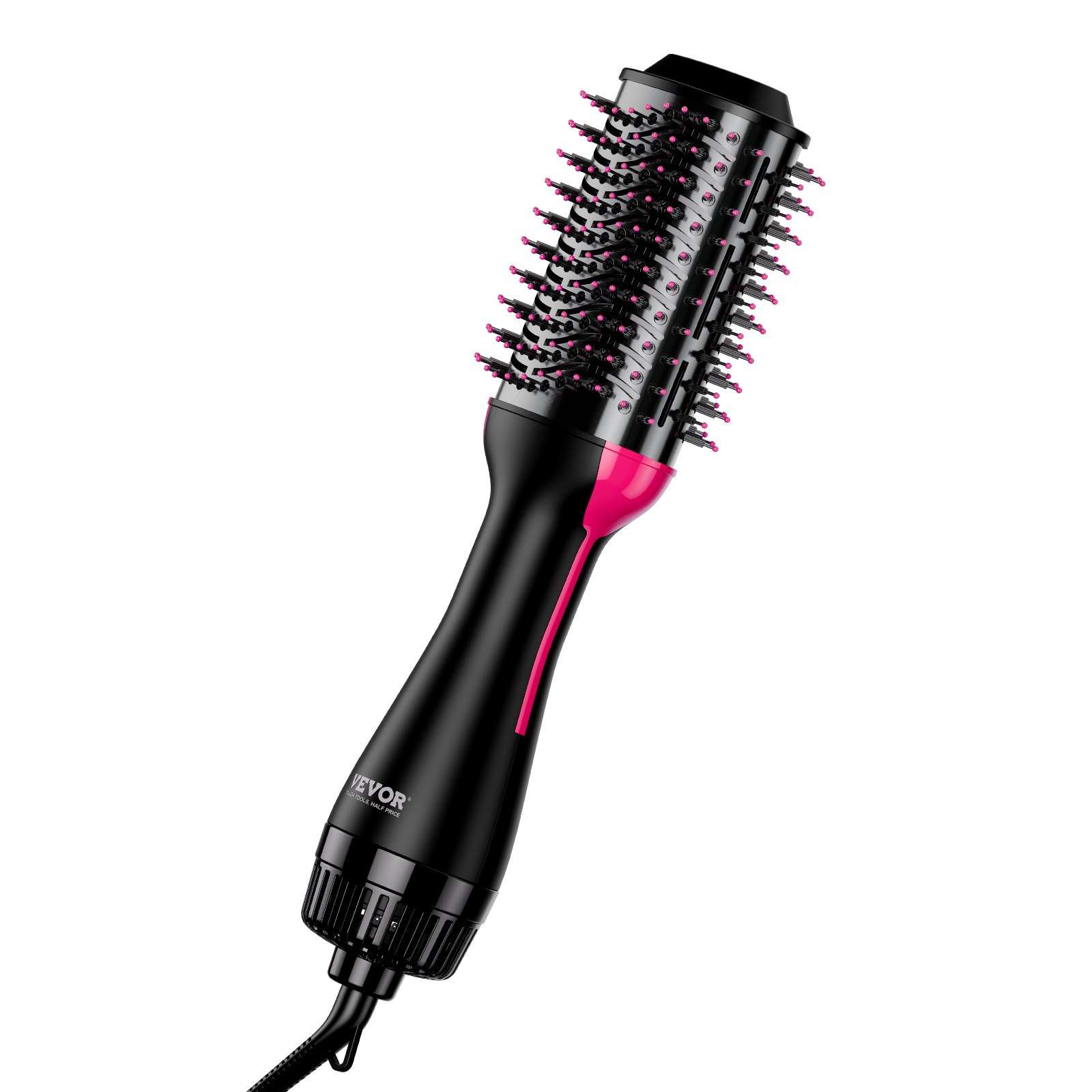 VEVOR Hair Blow Dryer Brush, 4 in 1 Ionic Hair Dryer and Styler Volumizer with 75mm Ceramic Coating Oval Barrel & 3 Heat Settings, Professional Hot Air Styling Brush for Straightening Drying Curling