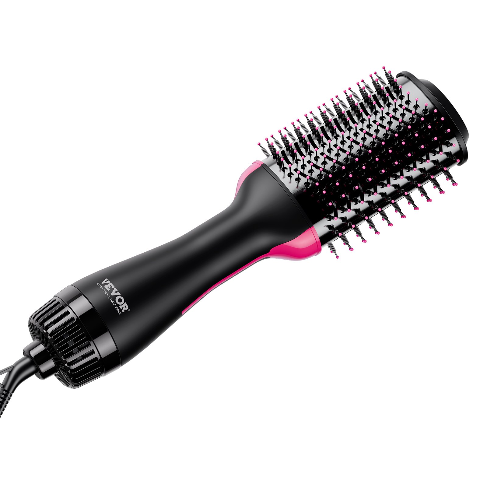 VEVOR Hair Blow Dryer Brush, 4 in 1 Ionic Hair Dryer and Styler Volumizer with 75mm Ceramic Coating Oval Barrel & 3 Heat Settings, Professional Hot Air Styling Brush for Straightening Drying Curling