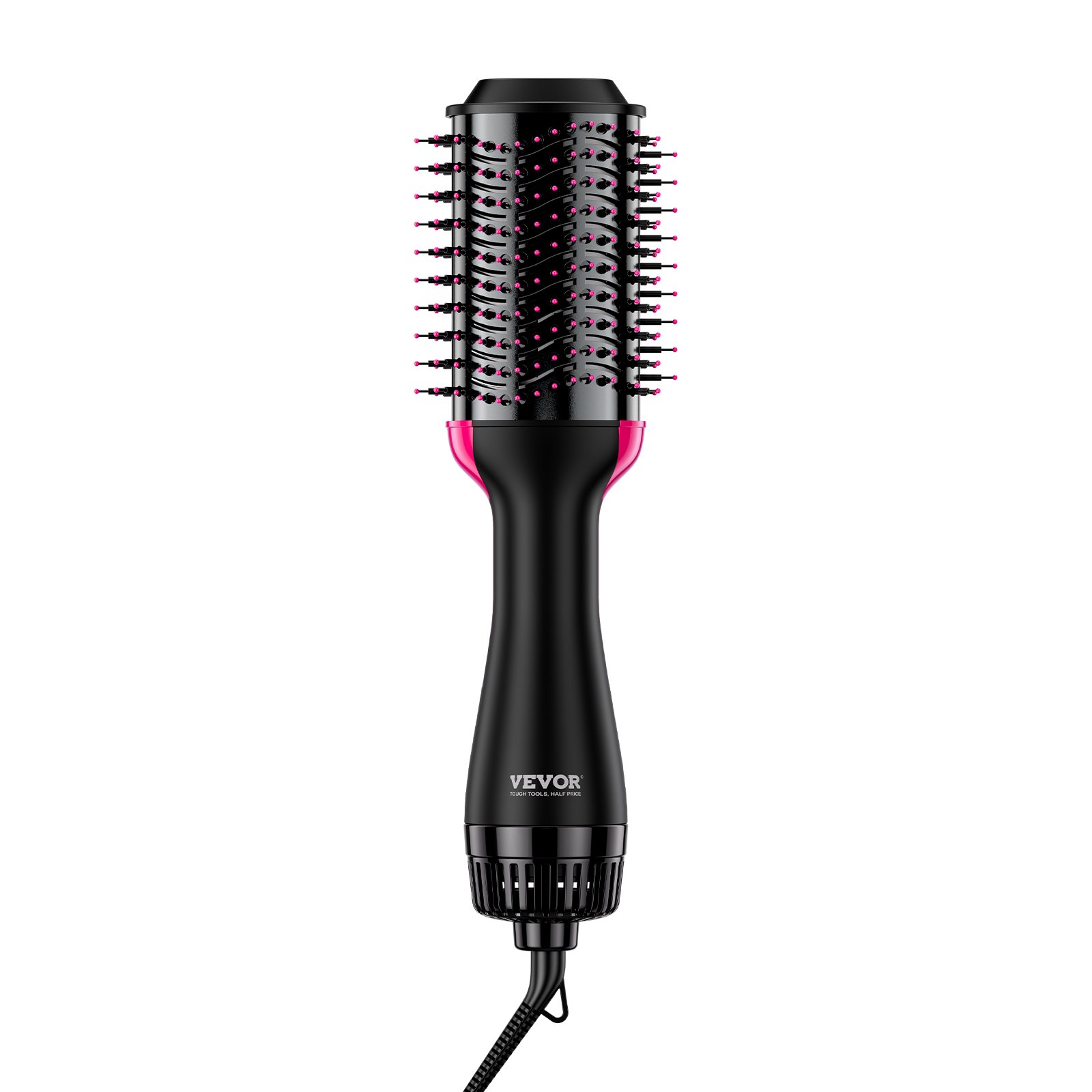VEVOR Hair Blow Dryer Brush, 4 in 1 Ionic Hair Dryer and Styler Volumizer with 75mm Ceramic Coating Oval Barrel & 3 Heat Settings, Professional Hot Air Styling Brush for Straightening Drying Curling