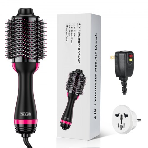 VEVOR Hair Blow Dryer Brush Dual Voltage Hot Air Styler with 2.95" Oval Barrel