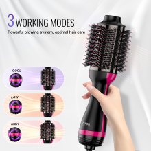 VEVOR Hair Blow Dryer Brush Ionic Hair Styler Volumizer with 75mm Oval Barrel