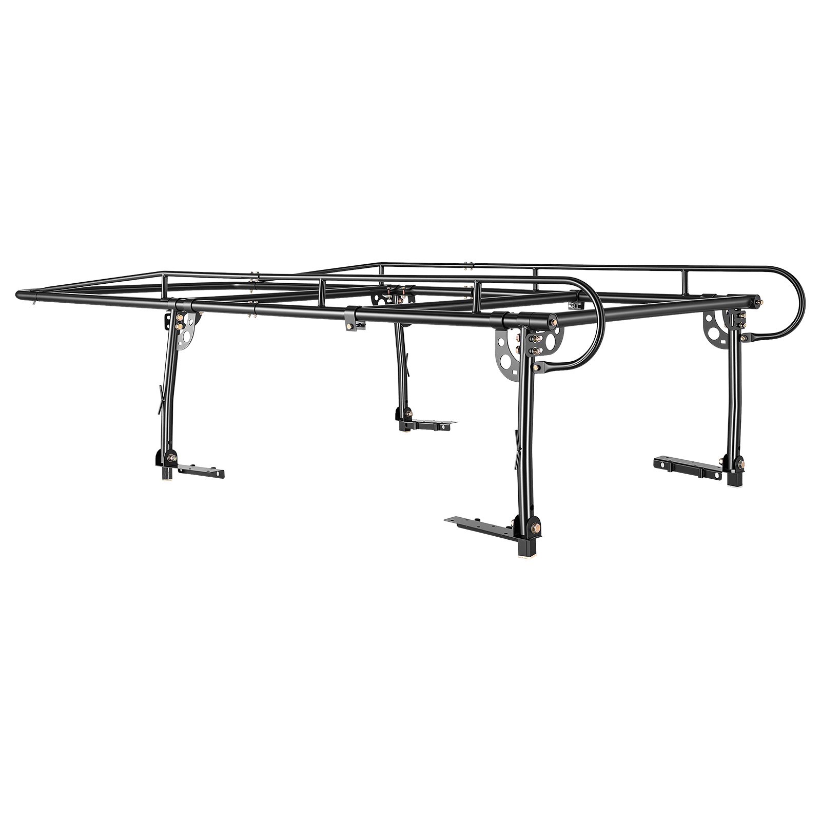 VEVOR Truck Ladder Rack 800LBS Capacity Universal Over-Cab Trucks Bed Rack, 43.3"-63" Width Adjustable for Kayak Surfboard Lumber, Non-Drilling/Drilling Installation, Fits Short-Bed & Long-Bed Trucks