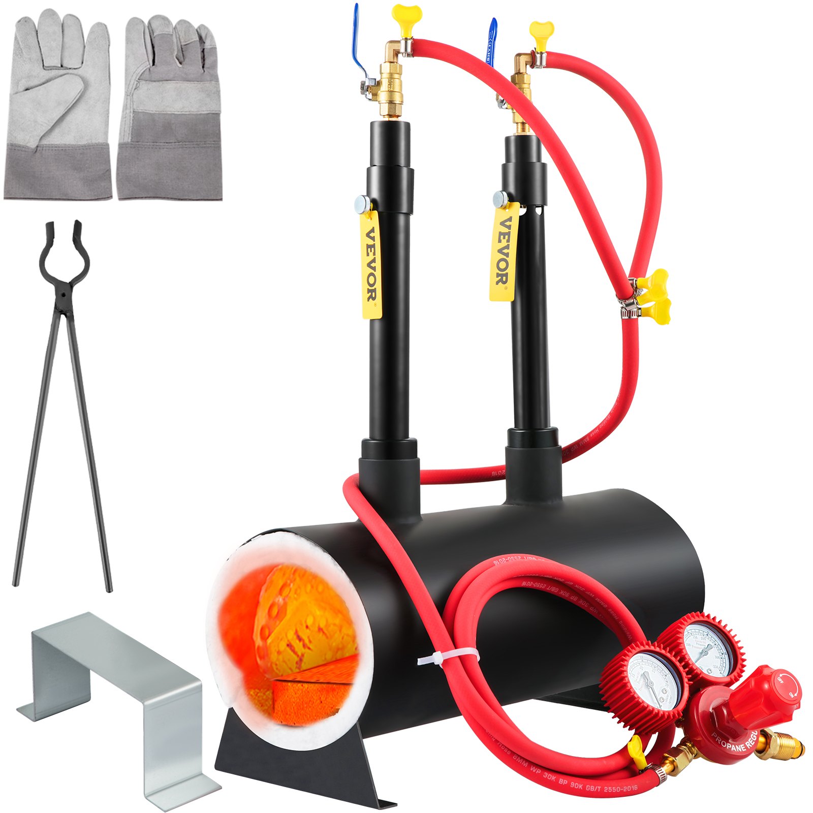 VEVOR Gas Propane Forge Furnace Burner Portable Dual Burners Metal Tool Making
