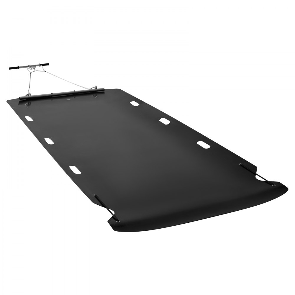 VEVOR Yard Drag Sled, 280 x 117.5 cm, 907 kg Heavy Duty Utility Sled, HDPE Drag Glider with Ropes & Pull Cable, Dual Use Game Hauler for Firewood Ice Fishing, Compatible with ATVs UTVs Tractors