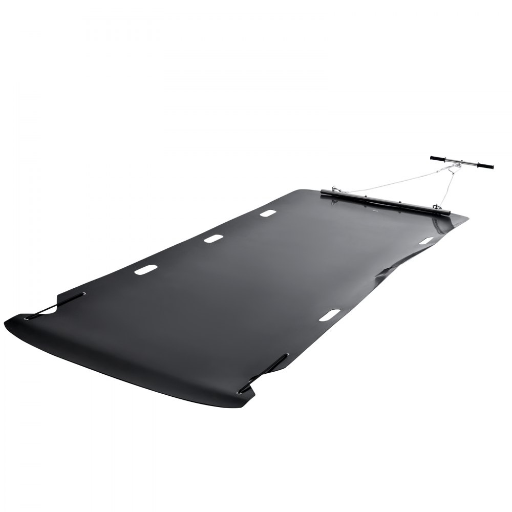 VEVOR Yard Drag Sled, 280 x 117.5 cm, 907 kg Heavy Duty Utility Sled, HDPE Drag Glider with Ropes & Pull Cable, Dual Use Game Hauler for Firewood Ice Fishing, Compatible with ATVs UTVs Tractors