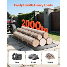Yard Drag Sled 110 x 46 in 2000lbs Heavy Duty HDPE Glider Hauler Mat Pull Cable