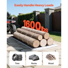 Yard Drag Sled 110 x 46 in 1600lbs Heavy Duty PE Glider Hauler Mat Pull Cable