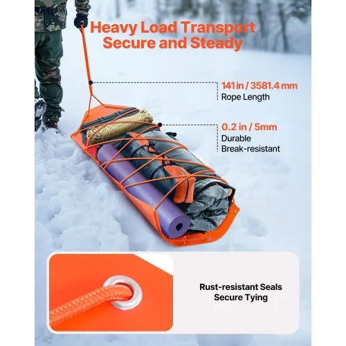 thumbnail image 2 of Ice Fishing Gear Sled Deer Drag Sled - Waterproof Utility Sled For Hunting, Ice Fishing & Hauling Firewood Waterproof Hunting Utility Sled With Ropes For Multiple Uses 2 of 13