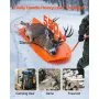 VEVOR Deer Drag Sled, 185 x 58 cm, 250 kg Heavy Duty Yard Utility Sled, Tear-Resistant PE Drag Glider Mat with Ropes & Handle, Thickened Game Hauler for Firewood Ice Fishing Hauling Hunting