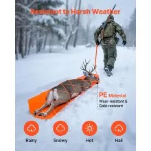 Deer Drag Sled 72.8 x 22.8 in 550lbs Multi Use PE Yard Utility Sled for Hauling