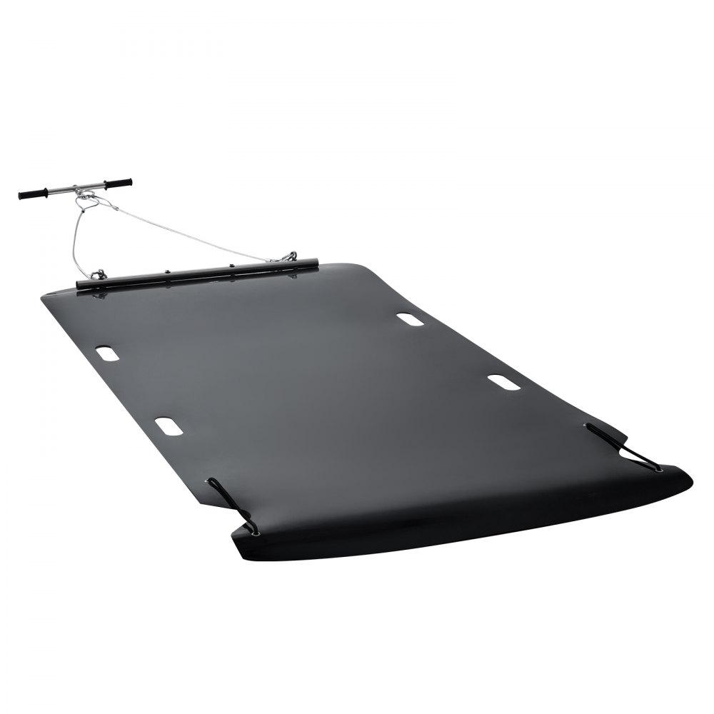 VEVOR Yard Drag Sled, 90 x 46 in, 1500lbs Heavy Duty Utility Sled, HDPE Drag Glider with Ropes & Pull Cables, Hand & Vehicle Use Game Hauler for Firewood Ice Fishing, Compatible with ATVs UTVs Tractors