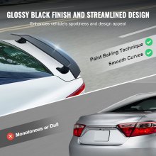VEVOR GT Wing Car Spoiler, 46.3 inch Universal Spoiler, Compatible with most Sedans and Coupes, High Strength ABS Material, Car Rear Spoiler Wing, Racing Spoiler BGW/JDM Drift Glossy Black