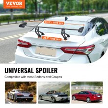 VEVOR Universal Rear Spoiler GT Style Adjustable Trunk Wing Car Racing 43.3''
