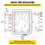 VEVOR forklift seat dimensions and bolt hole diagram for hassle-free installation.