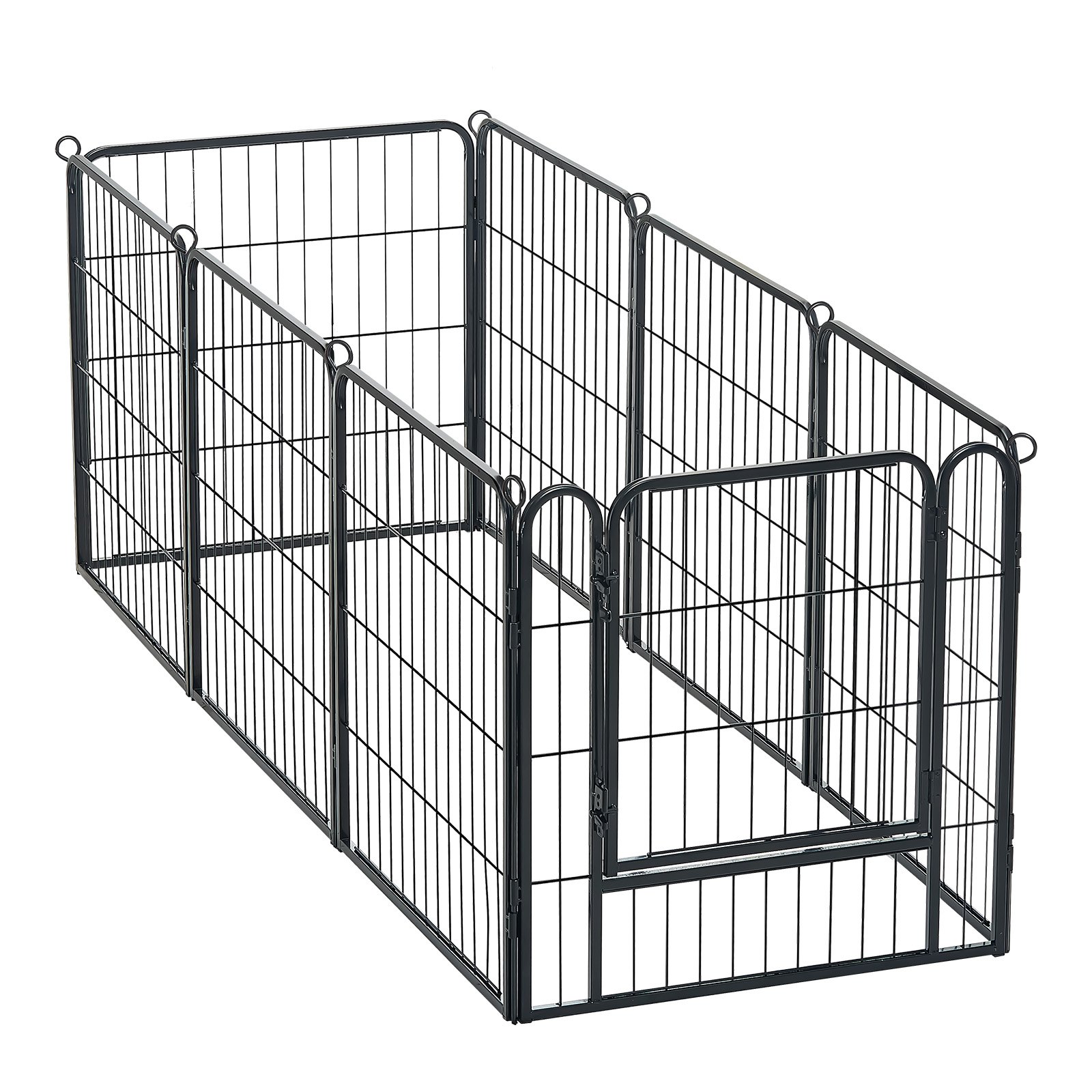 VEVOR Dog Playpen 24 Inch 8 Panels Foldable Metal Exercise Pen Pet Fence, Indoor/Outdoor Heavy Duty Puppy Crate Kennel with Door for Dogs, Cats or Small Animals, Portable for RV Camping, Yard, Black