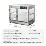 VEVOR 2-Tier Commercial Food Warmer Display, 800W Food Display Warmer with Light to Enhance Food Display, 86℉~185℉ Temperature Control, 58L Large Capacity for Hamburger, Pizza, Bread, Fried Chicken