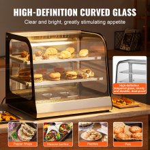 VEVOR 2-Tier Commercial Food Warmer Display Countertop Pizza Cabinet with Tong