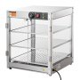 VEVOR 3-Tier Commercial Food Warmer Display, 800W Food Display Warmer with Light to Enhance Food Display, 30℃~85℃ Temperature Control, 90L Large Capacity for Hamburger, Pizza, Bread, Fried Chicken