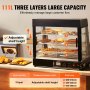 VEVOR 3-Tier Commercial Food Warmer Display Countertop Pizza Cabinet with Light