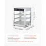 VEVOR 3-Tier Commercial Food Warmer Display, 800W Food Display Warmer with LED Light, Adjustable Shelf and Stainless Steel Frame, 86℉~185℉ Air Heating, 34L for Hamburger, Pizza, Bread, Fried Chicken