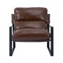 VEVOR Accent Chair, Modern PU Leather Armchair, Cozy Upholstered Chair, with Soft Foam Cushioning, Sturdy Metal Frame, and Detachable Cushion, for Living Room, Bedroom, Reading Room, Office, Brown