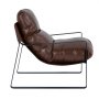 VEVOR Accent Chair, Modern PU Leather Armchair, Cozy Upholstered Chair, with Soft Foam Cushioning, Sturdy Metal Frame, and Detachable Cushion, for Living Room, Bedroom, Reading Room, Office, Brown