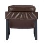 VEVOR Accent Chair, Modern PU Leather Armchair, Cozy Upholstered Chair, with Soft Foam Cushioning, Sturdy Metal Frame, and Detachable Cushion, for Living Room, Bedroom, Reading Room, Office, Brown