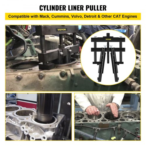 VEVOR Universal Cylinder Liner Puller Assembly for Caterpillar CAT Mack Cummins, Works On Heavy-duty Diesel Engines Wet Liners from 3-7/8" to 6-1/4" Bore, Replace PT-6400-C, 3376015, M50010-B