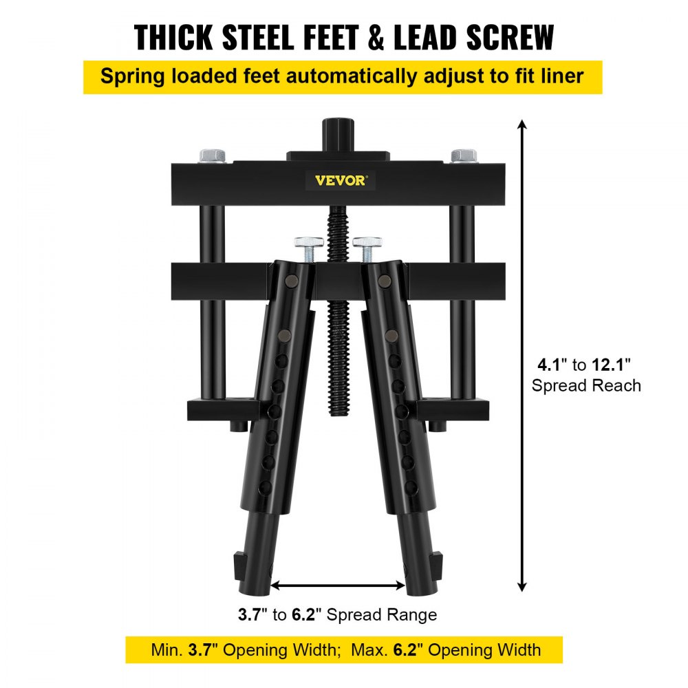 Extractor universal de camisas de cilindro VEVOR, compatible con Caterpillar, CAT, Mack y Cummins. Funciona en motores diésel de servicio pesado con camisas húmedas de 3-7/8" a 6-1/4". Reemplaza PT-6400-C, 3376015 y M50010-B.