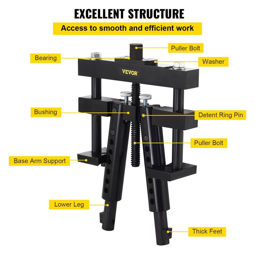 VEVOR cylinder liner puller with labeled parts for smooth and efficient work.