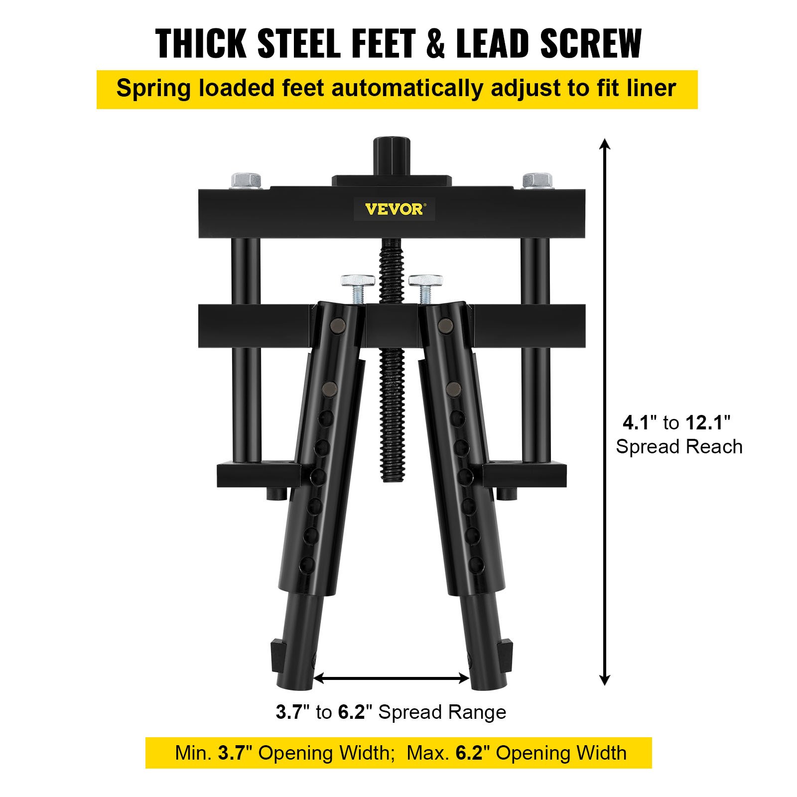 VEVOR cylinder liner puller with adjustable steel feet and lead screw for 3.7&quot;-6.2&quot; width