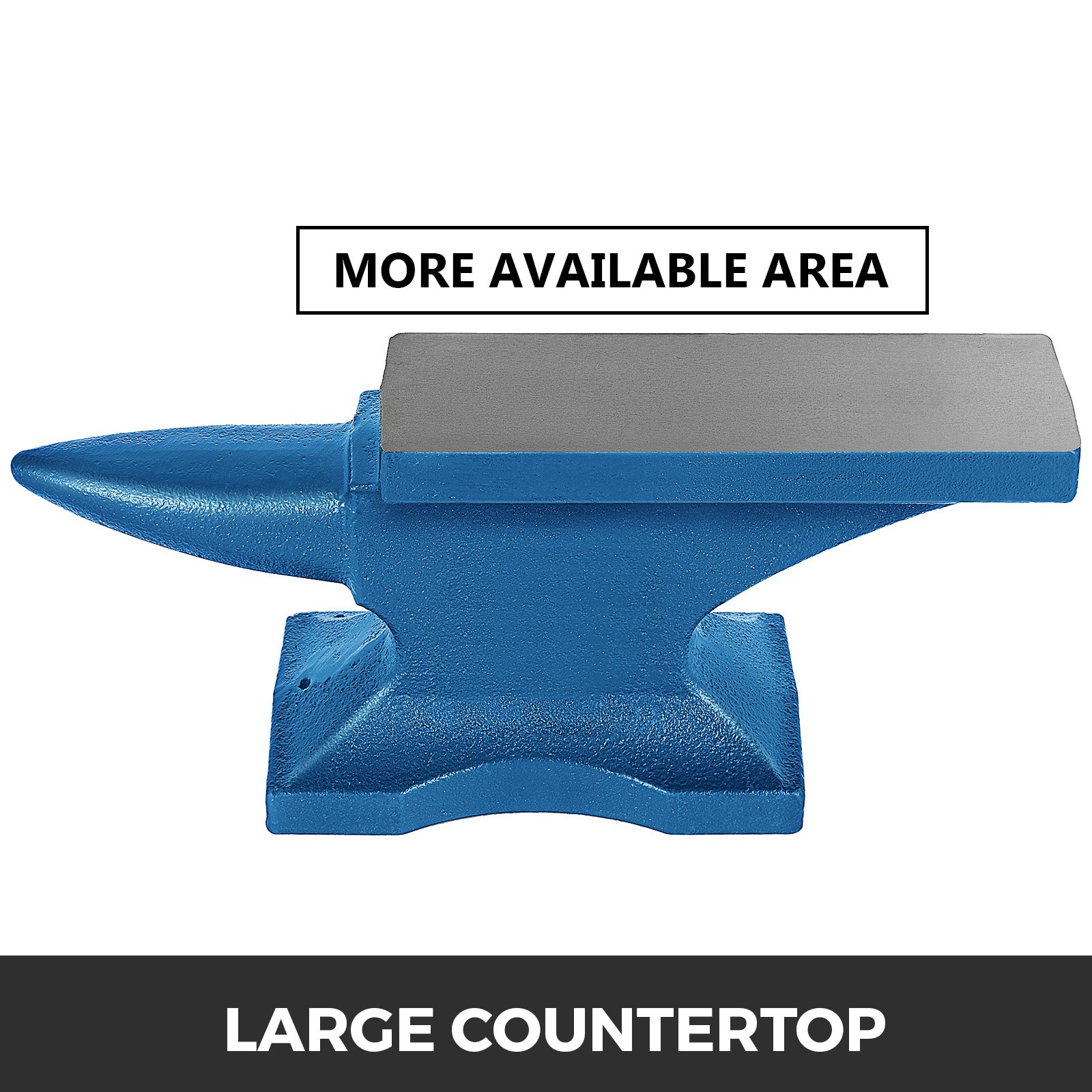 VEVOR anvil with large countertop and more available working area.