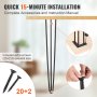 VEVOR Hairpin Table Legs 0.7M, Set of 4 Desk Legs 408.2KG Load Capacity, Hairpin Desk Legs 3 Rods for Desk Chairs Bench Dining End Table, Solid Carbon Steel Heavy Duty Furniture Legs Black