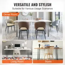 VEVOR Hairpin Table Legs 0.7M, Set of 4 Desk Legs 408.2KG Load Capacity, Hairpin Desk Legs 3 Rods for Desk Chairs Bench Dining End Table, Solid Carbon Steel Heavy Duty Furniture Legs Black