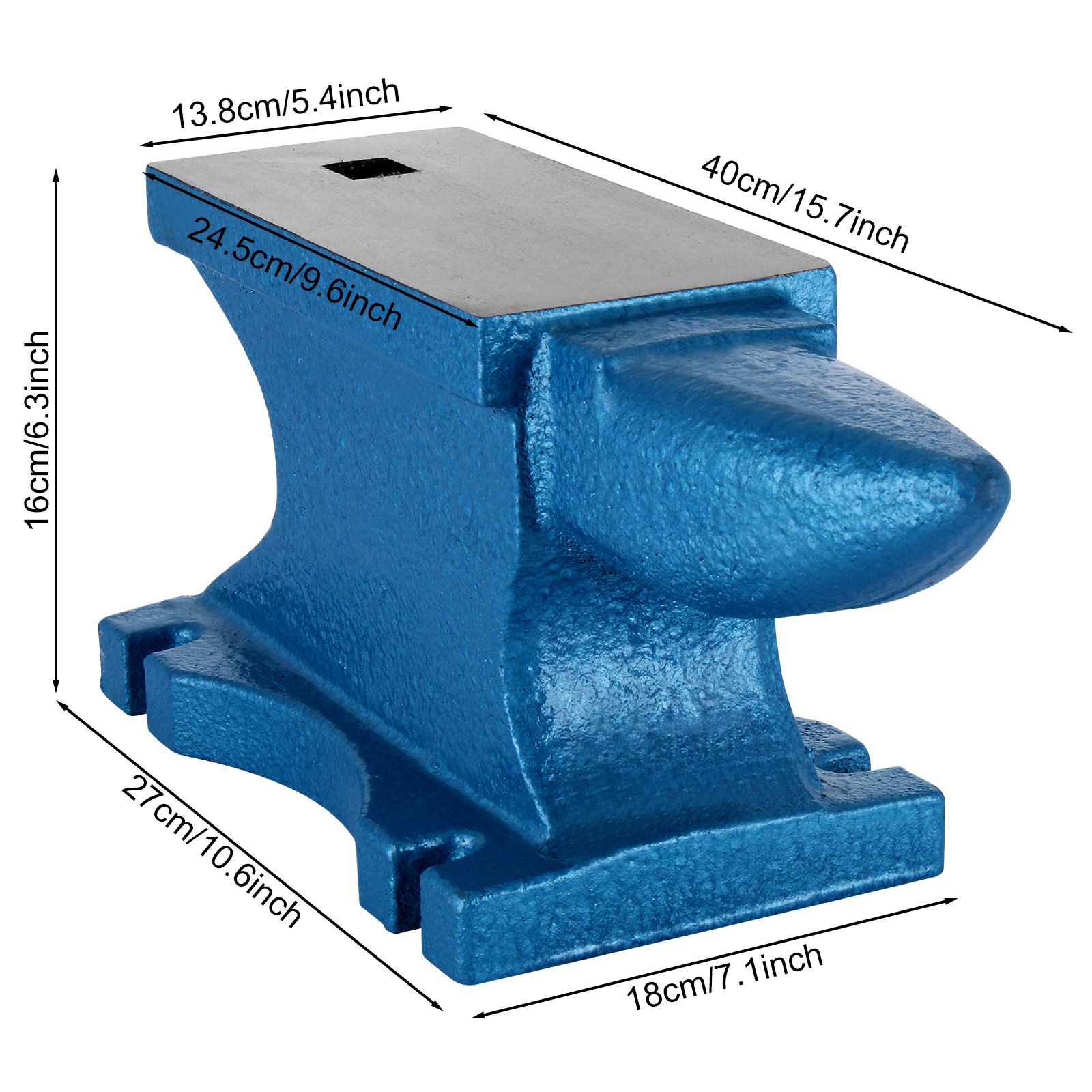 Enclume en Métal 99 lb, Enclume bleue, Conception stable, Idéal pour les métallurgistes/les forgerons dans tous les ateliers de métallurgie,idéal pour riveter/aplanir/forger/former du métal