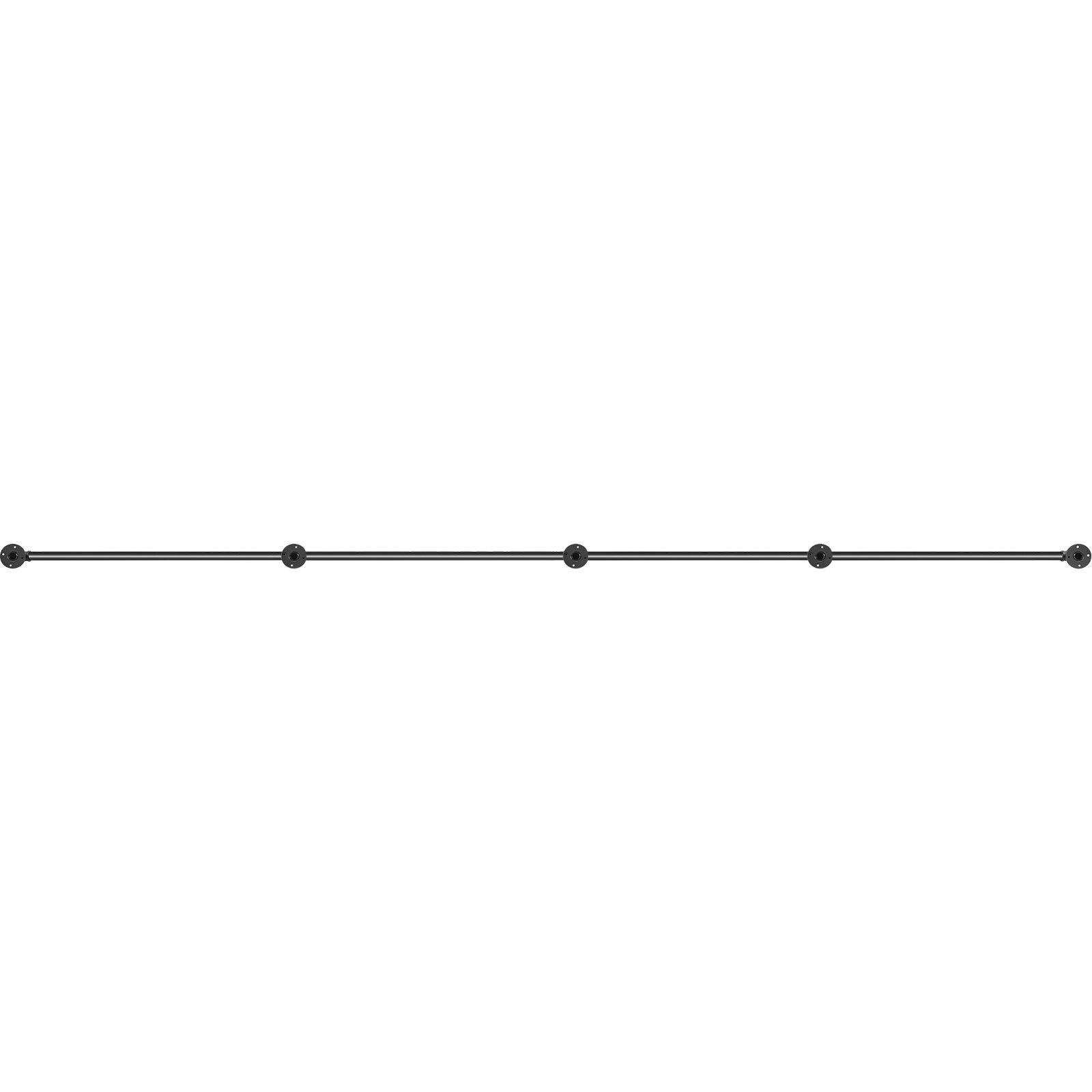 VEVOR Pipe Stair Handrail, 396.2 cm Staircase Handrail, 199.6 kg Load Capacity Carbon Steel Pipe Handrail, Industrial Pipe Handrail with Wall Mount Support, Round Corner Wall Handrailing for Indoor, Outdoor