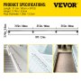 VEVOR Pipe Stair Handrail, 8FT Staircase Handrail, 440LBS Load Capacity Carbon Steel Pipe Handrail, Industrial Pipe Handrail with Wall Mount Support, Round Corner Wall Handrailings for Indoor, Outdoor