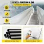 VEVOR Pipe Stair Handrail, 9FT Staircase Handrail, 440LBS Load Capacity Carbon Steel Pipe Handrail, Industrial Pipe Handrail with Wall Mount Support, Round Corner Wall Handrailings for Indoor, Outdoor