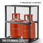 Vevor Gas Bottle Cages Collapsible Cylinder Bottle Storage, Two 42lbs Cylinder