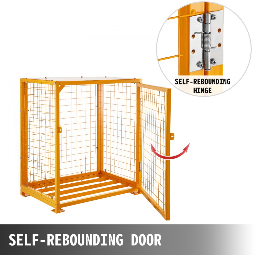 VEVOR Cylinder Storage Cabinet for Two 50lbs/23kg Cylinders, Vertical Cylinder Storage Cage 31inch Length, 20.5inch Width, 34inch Height, Steel Gas Cylinder Cabinet for Storage and Protection