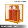 VEVOR Cylinder Storage Cabinet for Two 50lbs/23kg Cylinders, Vertical Cylinder Storage Cage 31inch Length, 20.5inch Width, 34inch Height, Steel Gas Cylinder Cabinet for Storage and Protection