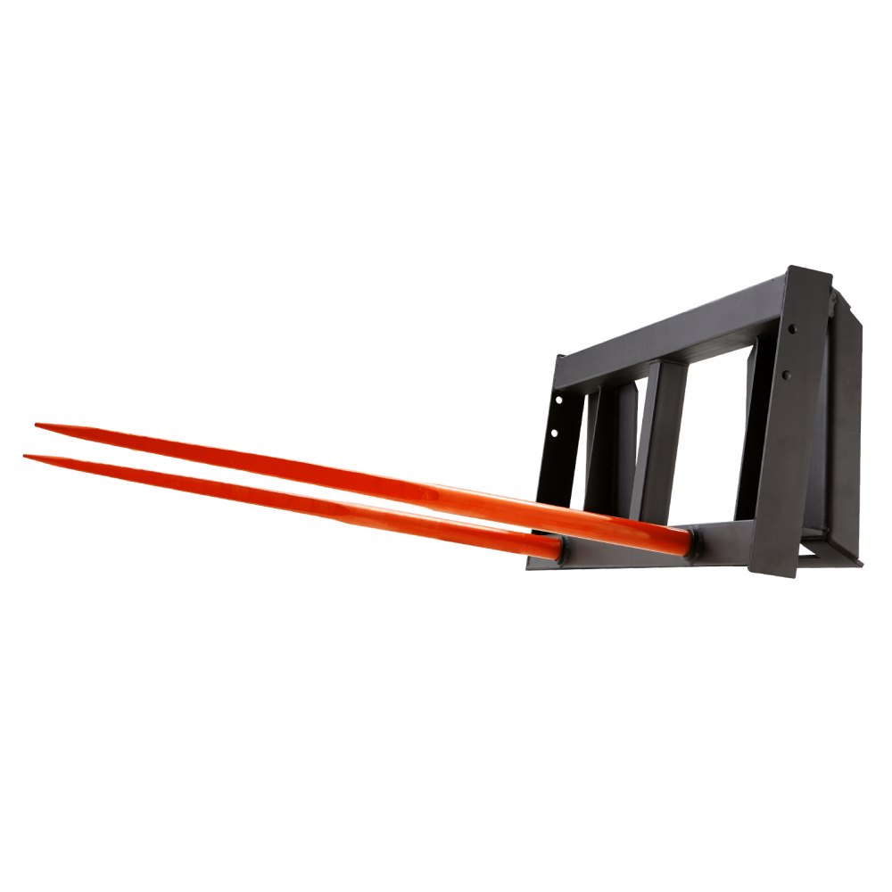 VEVOR 49" Hay Spear, Bale Spears 3000lbs Loading Capacity, Skid Steer Loader Tractor Attachment 2pcs Spears, Quick Attach Spike Forks