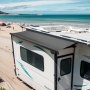 VEVOR Camper Awning Fabric Replacement, 7" to 13', Weatherproof Durable Slide Topper Awning with Bracket, Heavy Duty Slide Topper Awning with Stainless Steel Material, Fit for RV & Motorhome(Black)