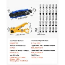 Coax Cable Crimper Kit Coaxial Cable Compression Tool Kit with Crimp Tool