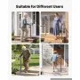VEVOR Handrails for Outdoor Steps, 1-2 Step Single-Post Stair Hand Rail Kit, Gray Stair Rails for Seniors, Concrete Steps & Porch & Deck, Heavy-Duty Galvanized Steel Railings w/ Installation Hardware