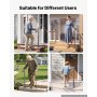 VEVOR Handrails for Outdoor Steps, 1-2 Step Single-Post Stair Hand Rail Kit, Gray Stair Rails for Seniors, Concrete Steps & Porch & Deck, Heavy-Duty Galvanized Steel Railings w/ Base & Installation Kit