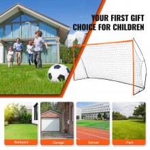 VEVOR Portable Soccer Goal, 12,4x6,4 fot Voksne Barn Bakgård Fotballnett, Stort treningsfotballnett, stålfiberstruktur Treningsfotballmålsett, Utendørs Fotballmål for all slags vær med bæreveske