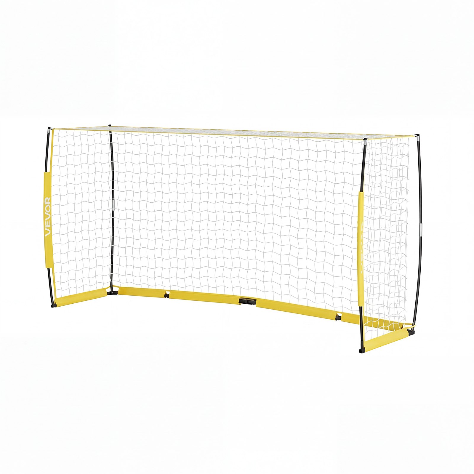 VEVOR Soccer Goal 3.6 x 1.8 m Soccer Net for Backyard Collapsible Base Yellow, Portable & Quick Setup, with Metal Base, Carry Bag, Ground Stakes, for Youth & Adults Outdoor Backyard Practice Training