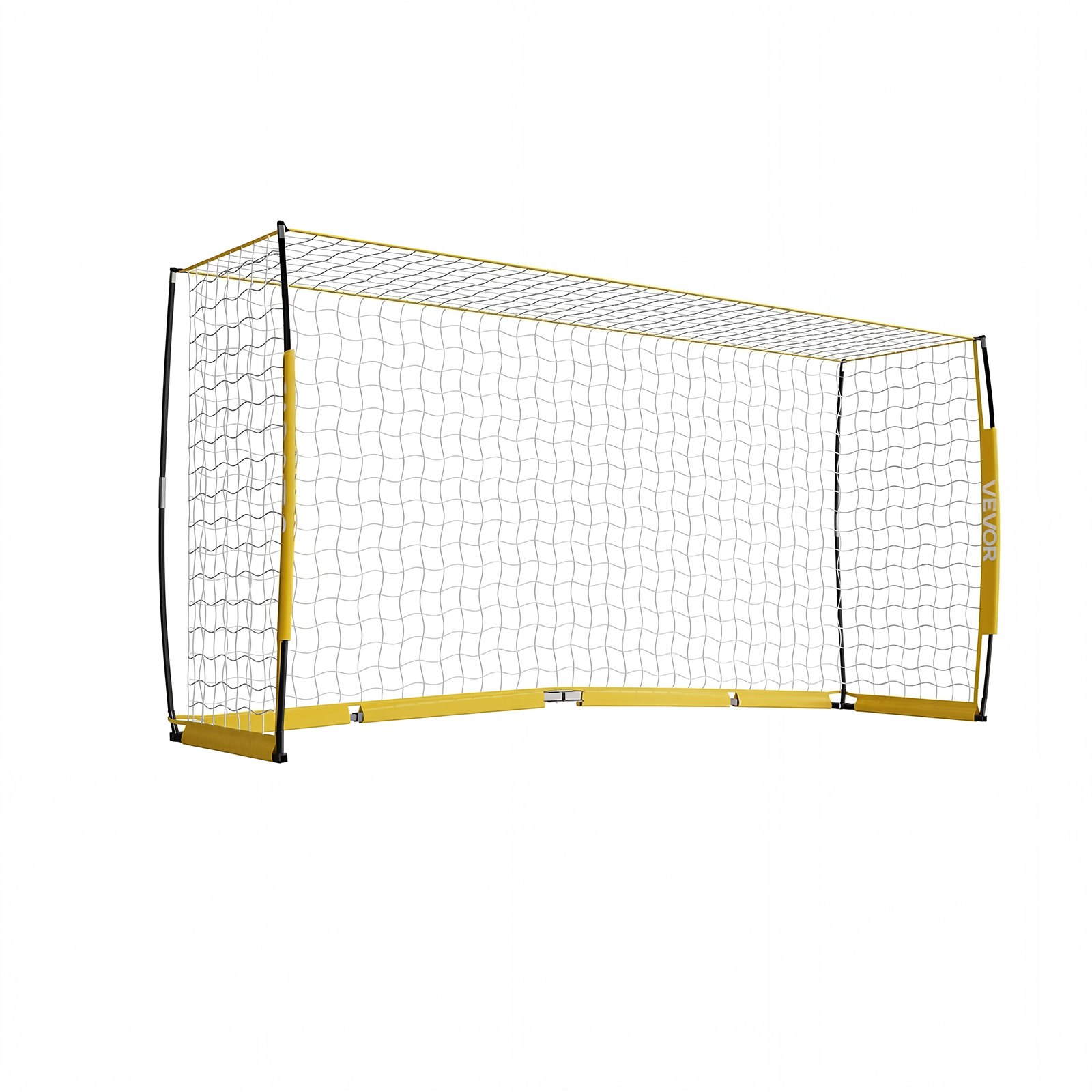 VEVOR Soccer Goal 3.6 x 1.8 m Soccer Net for Backyard Collapsible Base Yellow, Portable & Quick Setup, with Metal Base, Carry Bag, Ground Stakes, for Youth & Adults Outdoor Backyard Practice Training
